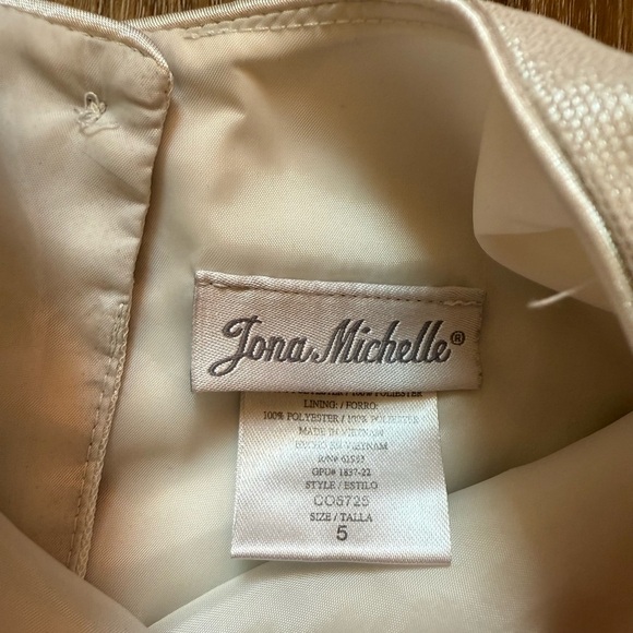 Jona Michelle Pink and Cream Formal Kids Dress - Picture 2 of 3